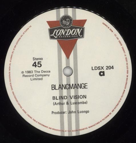Blancmange Blind Vision 12" vinyl single (12 inch record / Maxi-single) Canadian BLA12BL96632