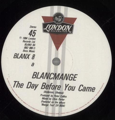 Blancmange The Day Before You Came 12" vinyl single (12 inch record / Maxi-single) UK BLA12TH14158