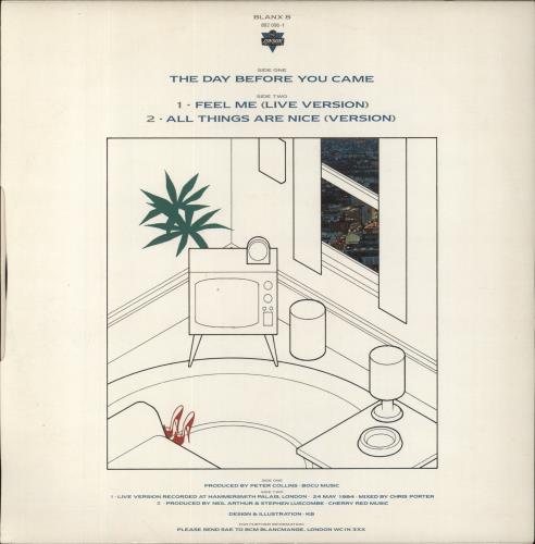 Blancmange The Day Before You Came 12" vinyl single (12 inch record / Maxi-single) UK BLA12TH14158
