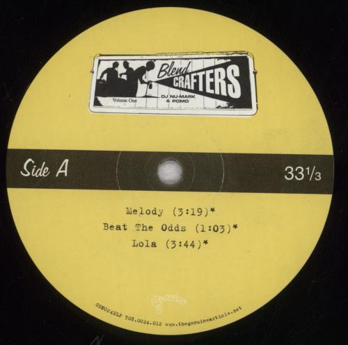 Blendcrafters Blend Crafters Volume 1 vinyl LP album (LP record) UK 7RHLPBL846351