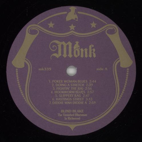 Blind Blake The Vanished Bluesman In Richmond - 180gm vinyl LP album (LP record) Italian C9XLPTH882271