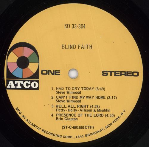 Blind Faith Blind Faith - stickered shrink vinyl LP album (LP record) US B-FLPBL737332