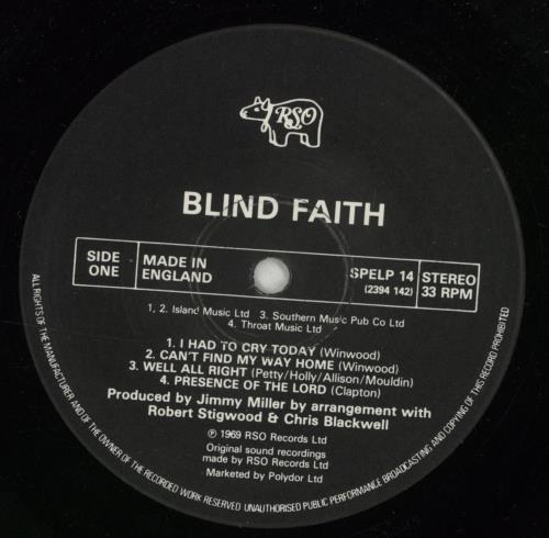 Blind Faith Blind Faith vinyl LP album (LP record) UK B-FLPBL342528