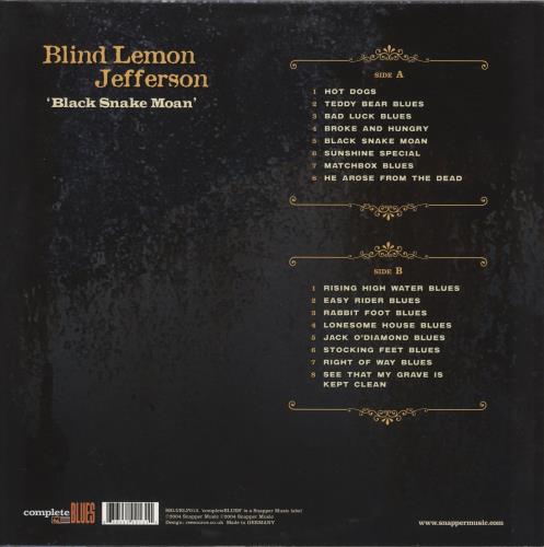 Blind Lemon Jefferson Black Snake Moan - 180gm - Blue Vinyl vinyl LP album (LP record) German B3JLPBL871090