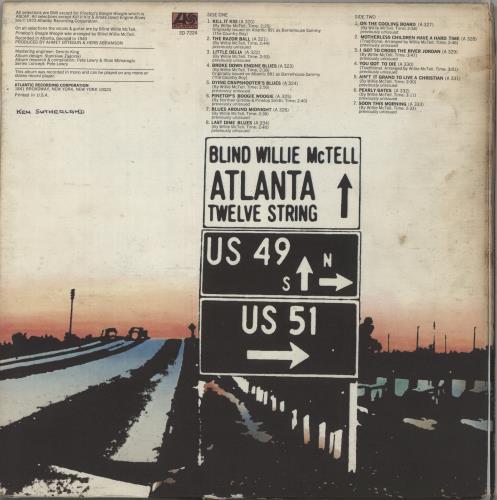 Blind Willie McTell Atlanta Twelve String - Blues Originals Vol. 1 - VG vinyl LP album (LP record) US BJJLPAT880277
