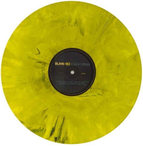 Blink 182 California - Yellow/Black Marble Vinyl 2-LP vinyl record set (Double LP Album) US B182LCA829227
