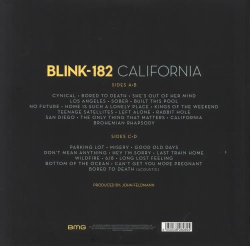 Blink 182 California - Yellow/Black Marble Vinyl 2-LP vinyl record set (Double LP Album) US B182LCA829227