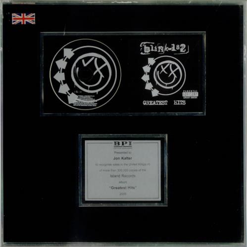 Blink 182 Greatest Hits award disc UK B18AWGR539221