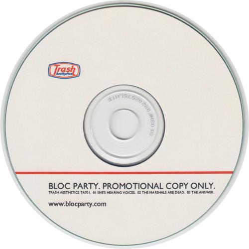 Bloc Party She's Hearing Voices CD-R acetate UK BB5CRSH307853