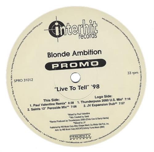 Blonde Ambition Live To Tell '98 12" vinyl single (12 inch record / Maxi-single) US NDE12LI367794