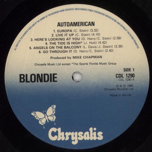 Blondie Autoamerican vinyl LP album (LP record) UK BLOLPAU290329