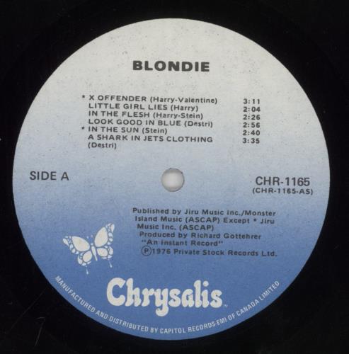 Blondie Blondie vinyl LP album (LP record) Canadian BLOLPBL598094