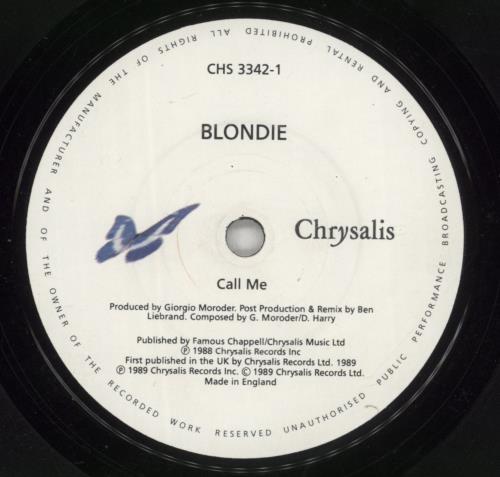 Blondie Call Me 7" vinyl single (7 inch record / 45) UK BLO07CA159161