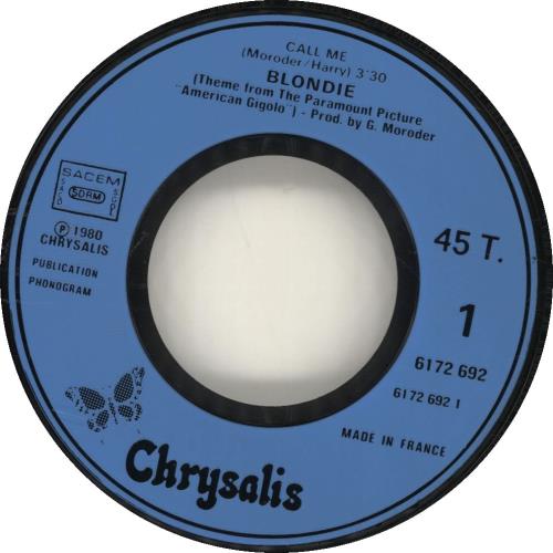 Blondie Call Me 7" vinyl single (7 inch record / 45) French BLO07CA692171
