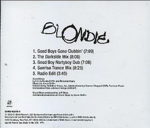 Blondie Good Boys CD single (CD5 / 5") US BLOC5GO284013