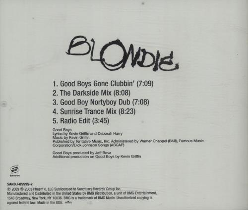 Blondie Good Boys CD single (CD5 / 5") US BLOC5GO284013