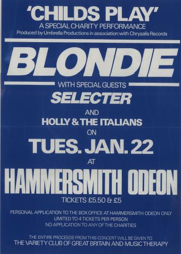 Blondie Hammersmith Odeon 1980 poster UK BLOPOHA681352