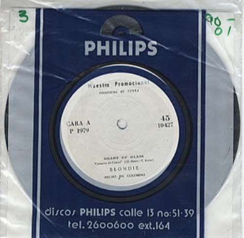 Blondie Heart Of Glass 7" vinyl single (7 inch record / 45) Colombian BLO07HE321511