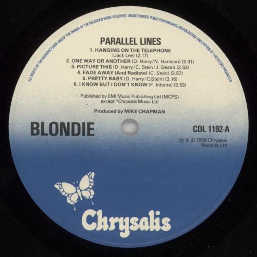 Blondie Parallel Lines vinyl LP album (LP record) UK BLOLPPA662075