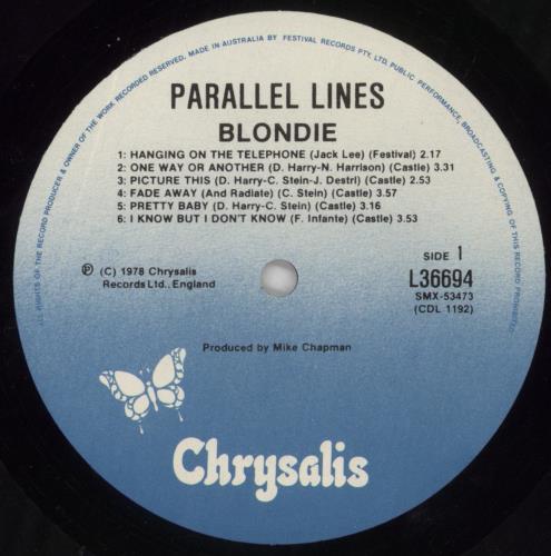 Blondie Parallel Lines vinyl LP album (LP record) Australian BLOLPPA719566