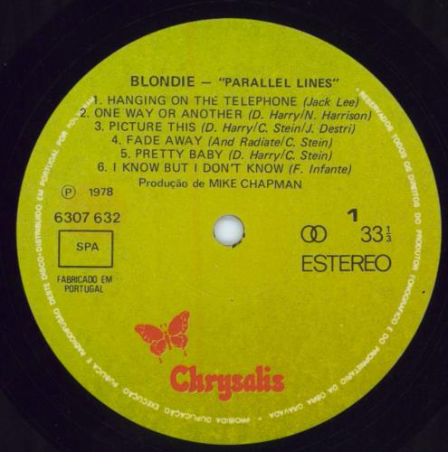 Blondie Parallel Lines vinyl LP album (LP record) Portuguese BLOLPPA794887