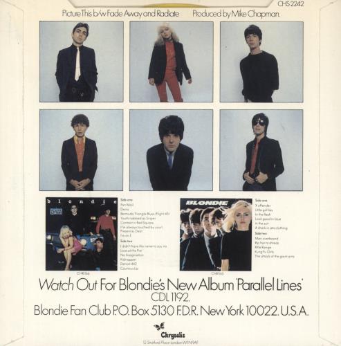Blondie Picture This - Yellow Vinyl 7" vinyl single (7 inch record / 45) UK BLO07PI42036