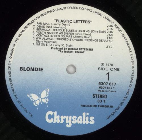 Blondie Plastic Letters vinyl LP album (LP record) French BLOLPPL871493