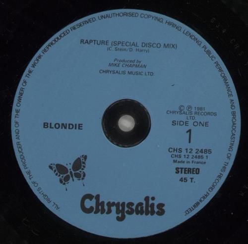 Blondie Rapture 12" vinyl single (12 inch record / Maxi-single) UK BLO12RA889156