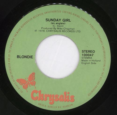 Blondie Sunday Girl 7" vinyl single (7 inch record / 45) Dutch BLO07SU125312