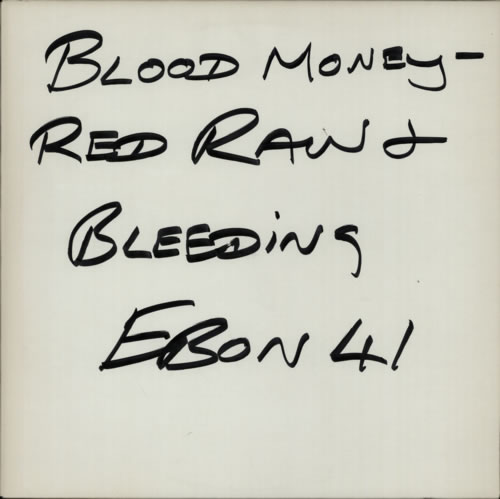 Blood Money Red Raw And Bleeding! - Test Pressing vinyl LP album (LP record) UK E8XLPRE600296