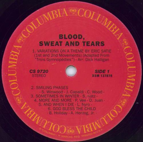 Blood Sweat & Tears Blood, Sweat And Tears vinyl LP album (LP record) UK BS&LPBL785124