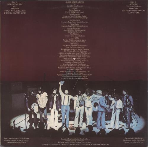 Blood Sweat & Tears New City vinyl LP album (LP record) Japanese BS&LPNE860396