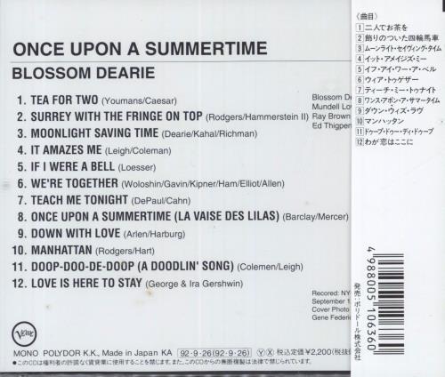 Blossom Dearie Once Upon A Summertime CD album (CDLP) Japanese ODECDON829610
