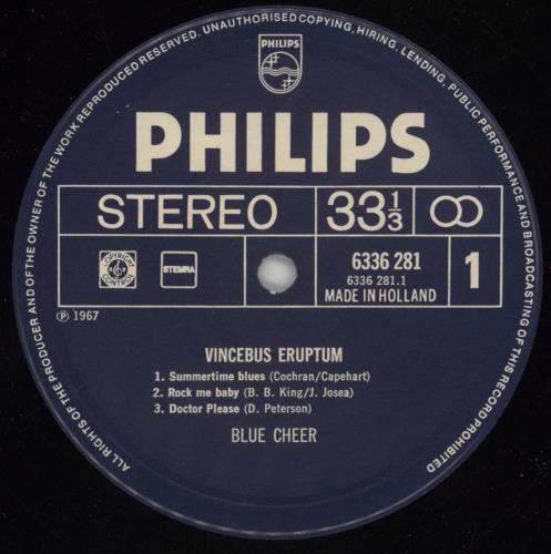 Blue Cheer Vincebus Eruptum vinyl LP album (LP record) Dutch BCELPVI567360