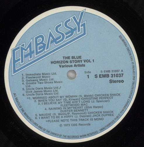 Blue Horizon The Blue Horizon Story, Vol. 1 vinyl LP album (LP record) UK BHOLPTH676954