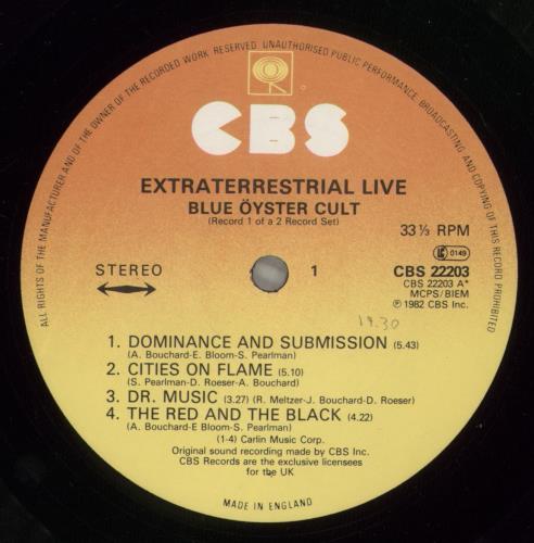 Blue Oyster Cult Extraterrestrial Live 2-LP vinyl record set (Double LP Album) UK BOC2LEX463825