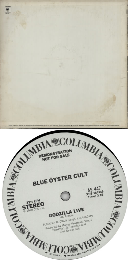 Blue Oyster Cult Godzilla Live 12" vinyl single (12 inch record / Maxi-single) US BOC12GO509595