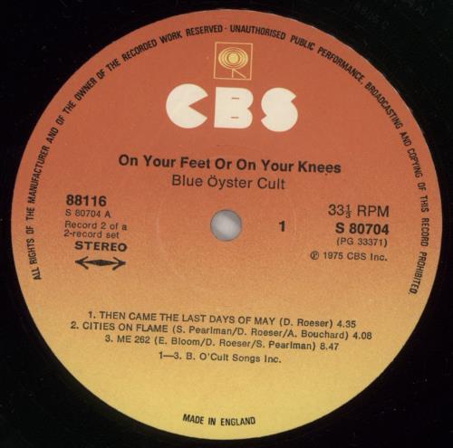 Blue Oyster Cult On Your Feet Or On Your Knees 2-LP vinyl record set (Double LP Album) UK BOC2LON337555