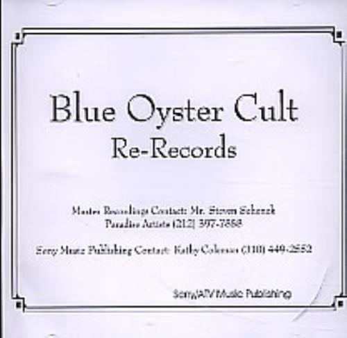 Blue Oyster Cult Re-Records CD-R acetate US BOCCRRE257599