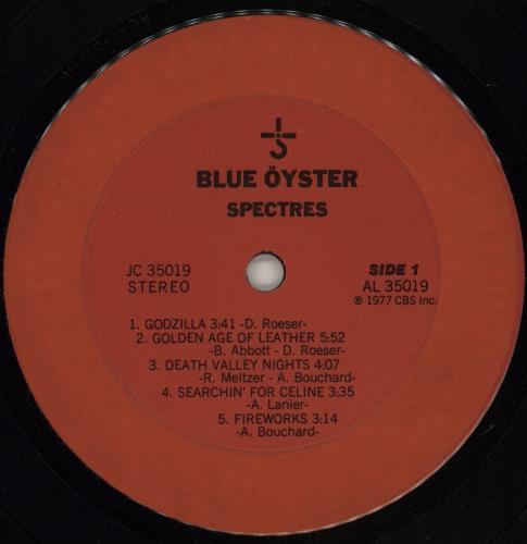 Blue Oyster Cult Spectres vinyl LP album (LP record) US BOCLPSP752160
