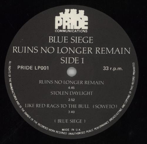 Blue Siege Ruins No Longer Remain 12" vinyl single (12 inch record / Maxi-single) UK O6U12RU681930