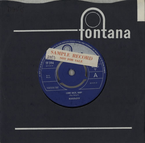 Bluesology Come Back, Baby - Sample 7" vinyl single (7 inch record / 45) UK BSG07CO242916