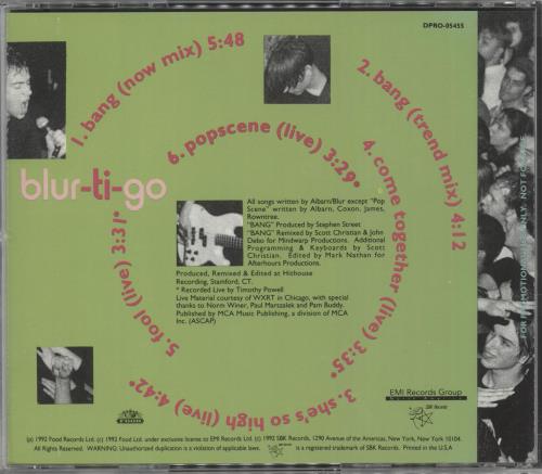 Blur Blur-Ti-Go CD single (CD5 / 5") US BLRC5BL06127