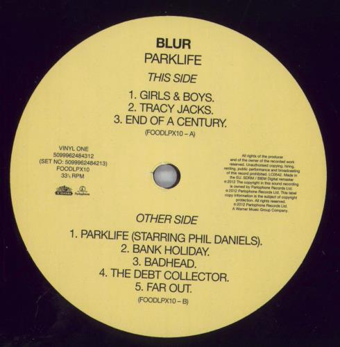 Blur Parklife - 180gm Vinyl 2-LP vinyl record set (Double LP Album) UK BLR2LPA826497