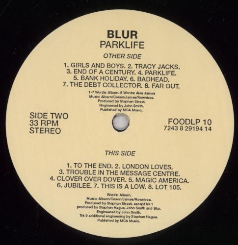 Blur Parklife - EX vinyl LP album (LP record) UK BLRLPPA839211