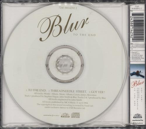 Blur To The End CD single (CD5 / 5") UK BLRC5TO30534