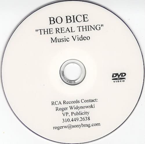 Bo Bice The Real Thing - Music Video promo DVD-R US BO0DRTH369094