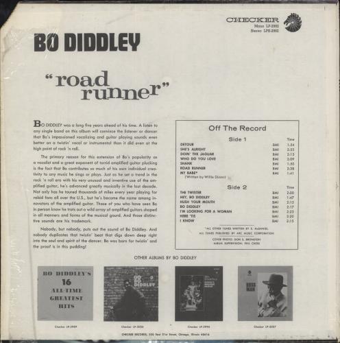 Bo Diddley Road Runner vinyl LP album (LP record) US BODLPRO872847