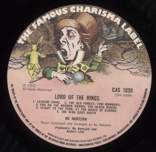 Bo Hansson Lord Of The Rings - 1st + Insert & Red Inner - EX vinyl LP album (LP record) UK BOHLPLO874521