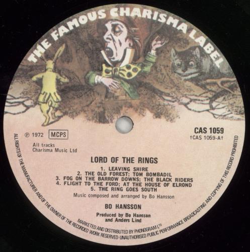 Bo Hansson Lord Of The Rings - 2nd - EX vinyl LP album (LP record) UK BOHLPLO763485